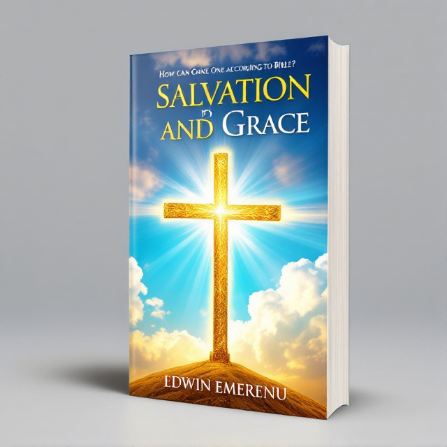 The cover features a vibrant and captivating image of a golden cross against a backdrop of a serene blue sky, symbolizing salvation and grace. The title is placed prominently at the top in bold, elegant typography, with the author's name displayed below in a smaller, refined font. The overall style is clean, modern, and visually striking.