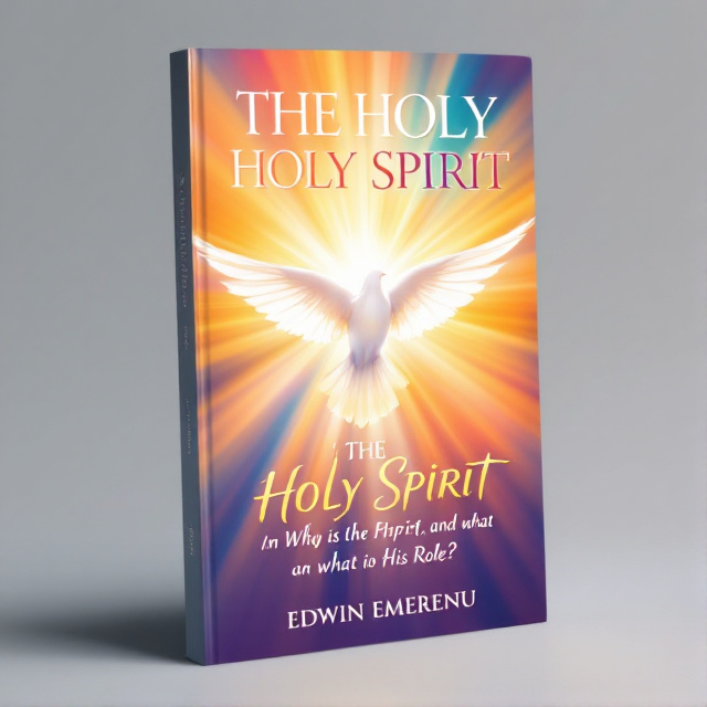 The cover features a vibrant background with rays of light emanating from a central focal point, symbolizing the presence of the Holy Spirit. A dove, representing the Holy Spirit, is prominently placed in the center. The title and author name are displayed in a clean and elegant font at the top and bottom of the cover respectively.