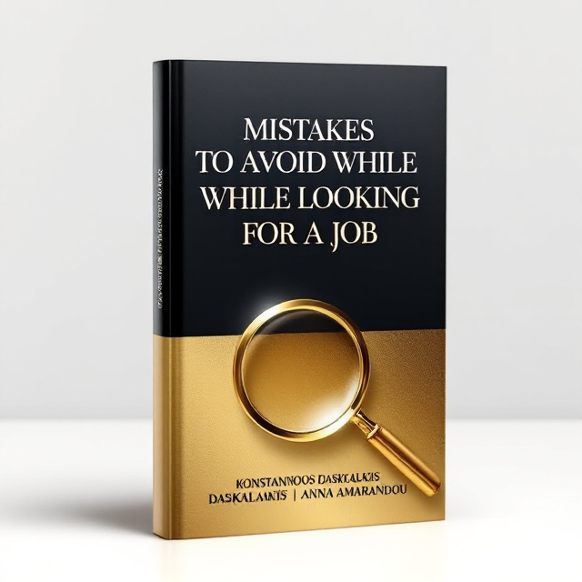 The cover features a gold background with a gradient effect from light to dark, symbolizing success and prosperity. In the center, there is a magnifying glass with a gold handle, representing the book's focus on job searching. The title of the book is placed above the magnifying glass in bold, elegant font, while the authors' names are displayed below in a slightly smaller font. The overall style is clean and modern, with a touch of luxury.