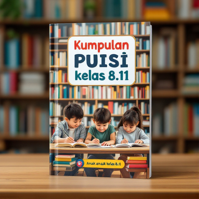 The cover features a group of children sitting at a table in a library, engrossed in reading and writing. The background is filled with bookshelves, showcasing the literary environment.