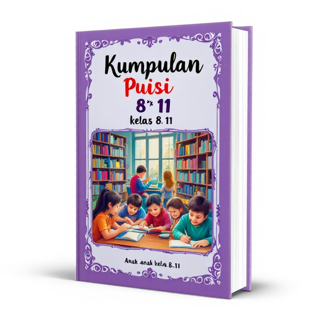The cover features a group of children sitting in a library, engrossed in reading and writing. The image is framed with a purple border, giving it a vibrant and appealing look. The title of the book is placed at the top in bold and stylized font, while the author's name is given at the bottom in a more elegant and readable font.