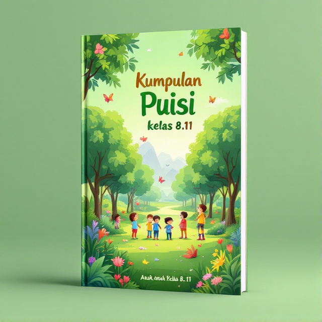 The cover features a vibrant green background with a beautiful illustration of a park. The park is filled with trees, flowers, and butterflies. In the center, there is a group of children, representing the target audience of the book, enjoying their time in the park.