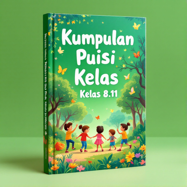 The cover features a vibrant green background with a group of children playing in a park. The children are surrounded by trees, butterflies, and flowers, creating a lively and whimsical atmosphere.