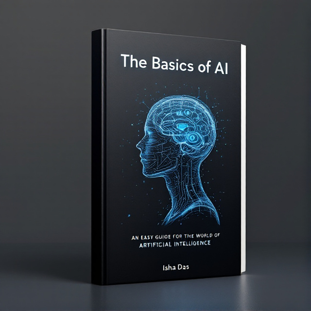 The cover features a dark matte background with a sleek, futuristic illustration of a human head in profile. The illustration showcases transparent skin, revealing a digital blue-colored brain composed of circuits and nodes.