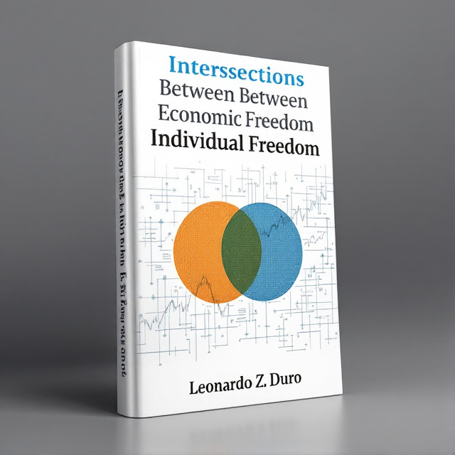 The cover features a central image of a Venn diagram intersecting economic and individual freedom, symbolizing the theme of the book. Surrounding the diagram are abstract graphs representing economic data, creating a visual representation of the book's subject matter.