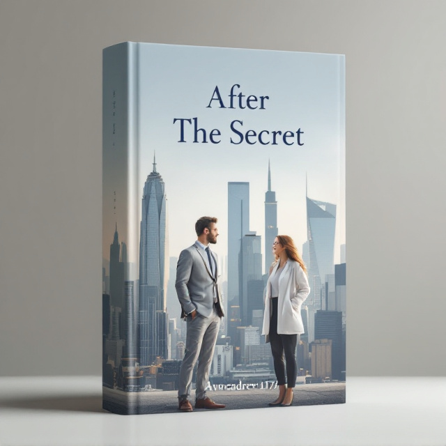 The cover features a tall, modern city skyline in the background, representing a corporate world with hints of romance. In the foreground, slightly off-center, stands a charismatic male CEO in a classic suit, looking thoughtfully into the distance. Beside him, a poised female doctor is captured in a moment of quiet reflection, perhaps looking in the opposite direction to depict an emotional undercurrent. The neutral color palette includes shades of grey, soft blue, and ivory, emphasizing the mood of mixed emotions—happy yet poignant.