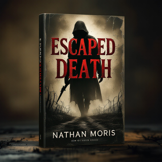 The cover will feature a dark, sepia-toned background to emphasize an old and historical feel. A haunting, shadowy figure of a soldier will be superimposed onto the background, with torn edges and ghostly effects to enhance the scary and depressing emotion. War-torn landscapes, with trenches and barbed wire, will occupy the bottom half of the cover.