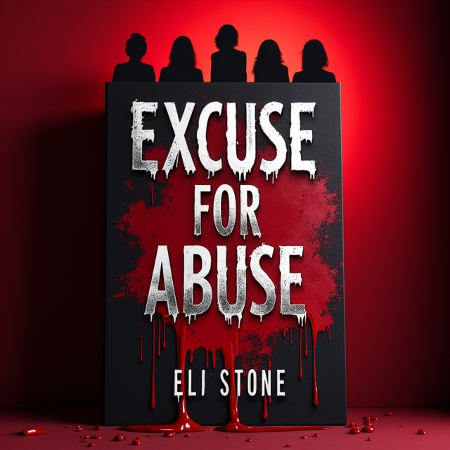 The cover features a dramatic close-up of a blood-stained knife, central to the design. The blood appears fresh and vibrant, dripping down against a deep, shadowy red background that enhances the horror element. Shadows cast by the knife suggest a sense of secrecy and danger. The top half of the background subtly showcases silhouettes of women gathered, hinting at nighttime camaraderie, vengeance, and empowerment.