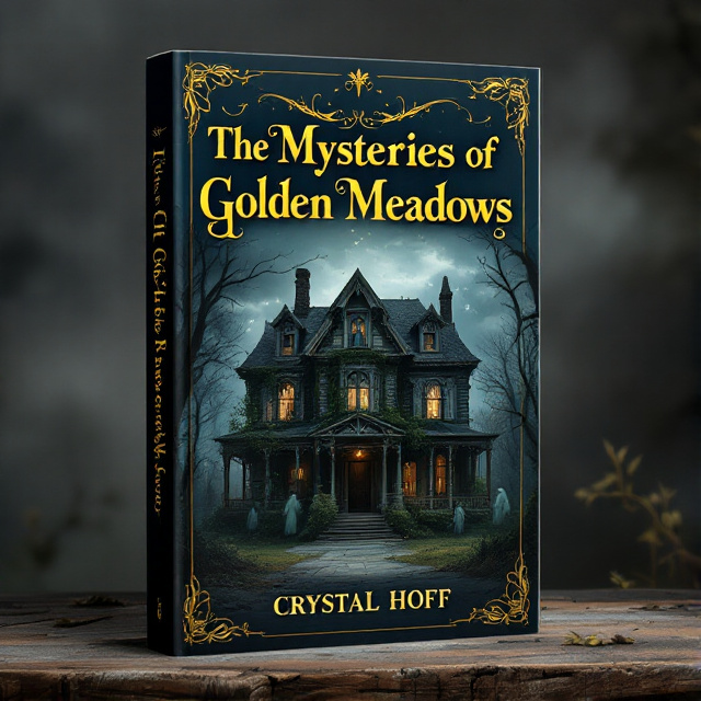 A detailed illustration of an old, abandoned Victorian house in the center of the cover, with creeping ivy and cracked windows. The background features subtle dark, cloudy skies, casting an enigmatic shadow over the house. Around the house, there are faintly visible, ghostly images of elderly figures in various stages of activity, indicating a nursing home setting.