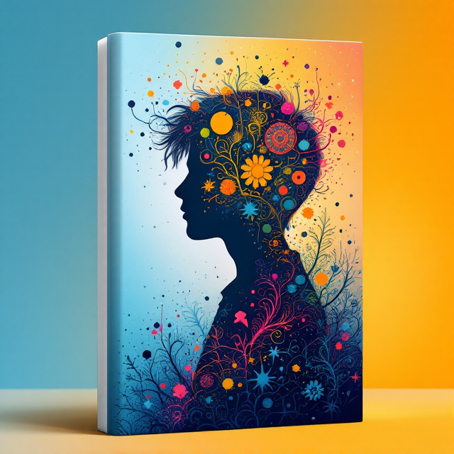 A silhouette of a teenager with vibrant, dynamic patterns surrounding them, symbolizing the complex emotions and interactions typical of adolescence. The background transitions from a calm blue hue in the lower part to a vibrant orange at the top, illustrating the spectrum of emotions in negotiations.