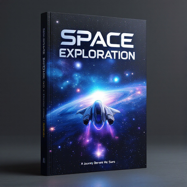 The cover features a stunning image of a star-filled galaxy with a sleek, futuristic spaceship cruising through the cosmic expanse. The background is dark, with vibrant hues of blues, purples, and silvers to represent the vastness of space. At the horizon, a radiant, otherworldly planet glows, hinting at the mysteries that lie beyond. The stars twinkle subtly around the spaceship, enhancing the sense of infinite exploration.