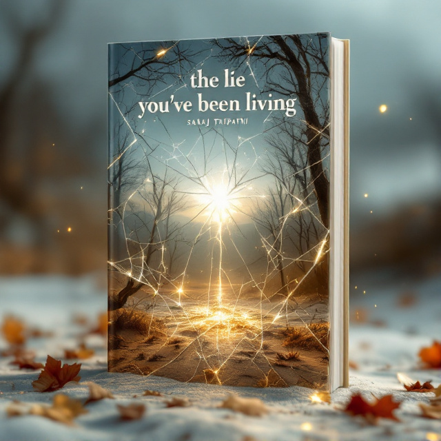 A broken mirror at the center, reflecting fragments of a barren landscape, a dense wild forest, and a mirage-like desert. A strong, ethereal spirit is present within the shattered mirror, emanating light upwards and downwards, creating an enigmatic glow.