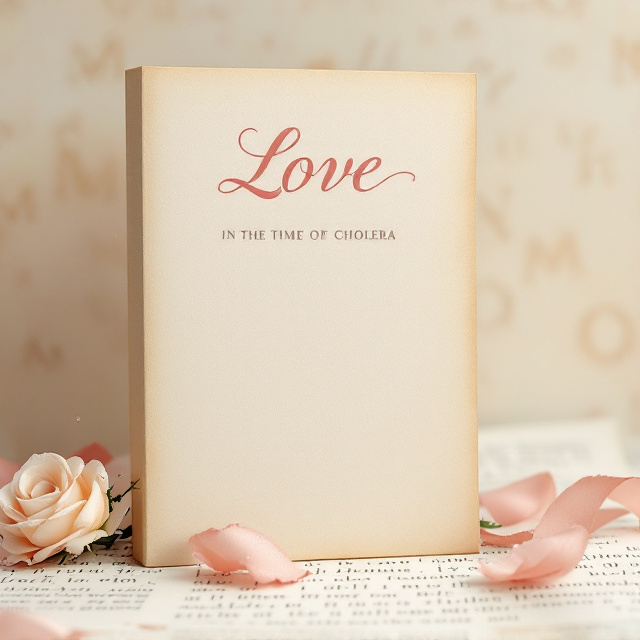 An open letter sits prominently in the center, slightly tilted for a dynamic look. Beside it, a delicate rose with dewdrops rests, its soft petals balancing the crispness of the paper. The background is a gentle, faded beige, with subtle letter imprints to suggest nostalgia and a vintage touch. The soft pink accents tie the elements together, encapsulating romance and longing.