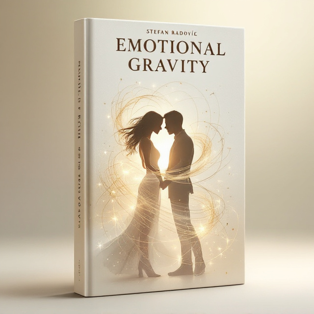 A minimalist white gold background with a subtle gradient, featuring a silhouette of a couple entwined in an ethereal, swirling dance at the center. Their forms create an infinity symbol, suggesting endless possibilities. Light glimmers and subtle starbursts accentuate the idea of transformation and quantum possibility, adding mystery and elegance. Around the couple, faint circuit-like patterns hint at an underlying network or fabric of connection.