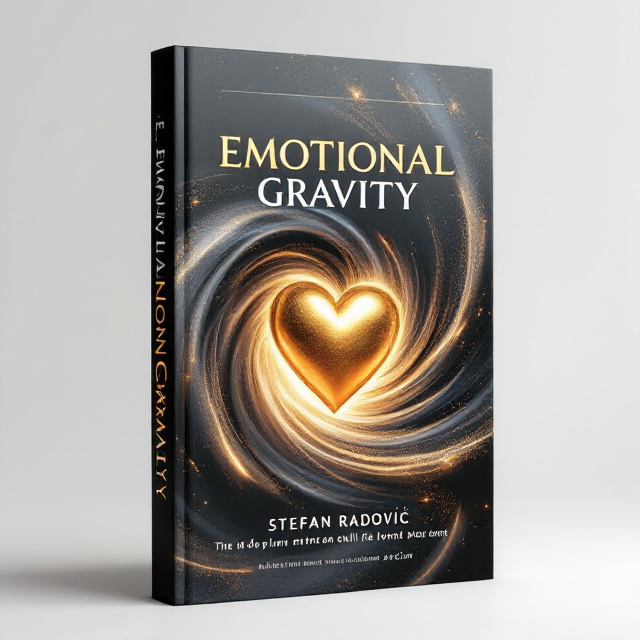 The cover features a dynamic swirling vortex, visually crafted with a soft gradient effect, centering prominently on a lustrous, shimmering gold heart. The vortex appears to be in continuous motion, creating an illusion of depth and magnetism, all set against a pristine white background. This striking composition emphasizes mystery and emotional draw.