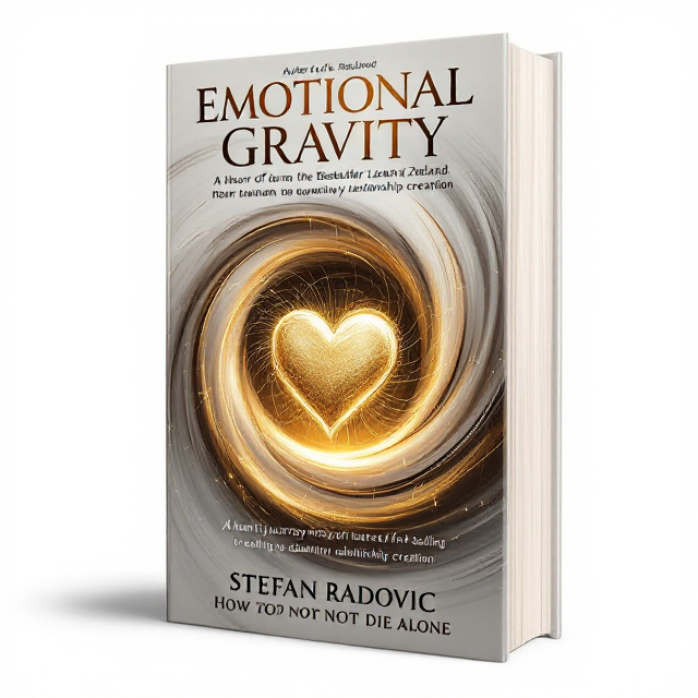 A swirling vortex at the center of the cover with a shimmering gold heart at its core, against a clean, crisp white background. The vortex swirls with a subtle gradient from light to darker gold, adding depth and a sense of motion. Minimalistic and elegant, the heart gleams as if radiating light, capturing the essence of magnetism and emotional pull.