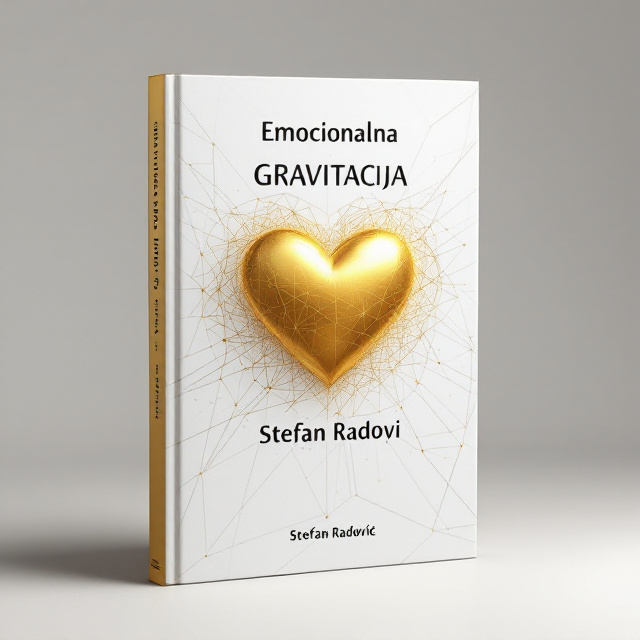 A golden heart centered on the cover, surrounded by an intricate web of fine lines that radiate outward. These lines travel across a pristine white background and wrap around to the back cover, suggesting a connection and journey. The heart, rendered in a sleek metallic gold finish, conveys depth and elegance, while the lines add a touch of mystery and evoke a sense of quantum possibilities.