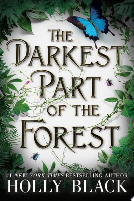 The cover features a large, vibrant blue butterfly in the upper section, surrounded by lush green foliage with insects scattered around. The title is prominently displayed in the center.