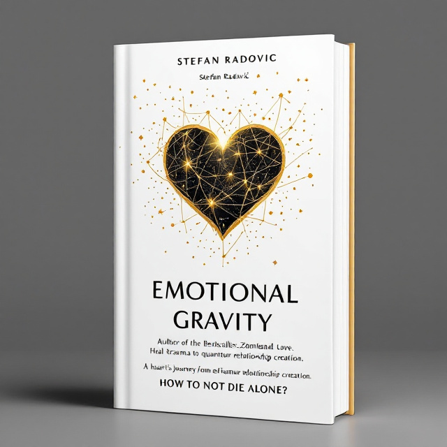 A central golden heart with an intricately designed galaxy-like constellation inside, set against a clean white backdrop. A delicate line extends gracefully from this heart towards the right, symbolizing connection and journey.