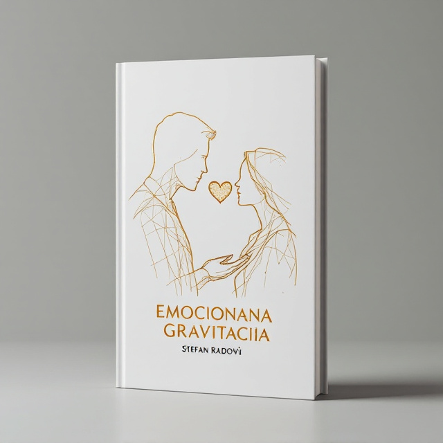 On a pure white background, a single continuous gold line gracefully sketches the silhouette of a man and a woman facing each other. Between them, a heart floats delicately, suspended by their outstretched hands. The gold line shimmers subtly, creating a striking balance of elegance, mystery, and emotional depth, capturing the essence of attraction and potential quantum possibilities.