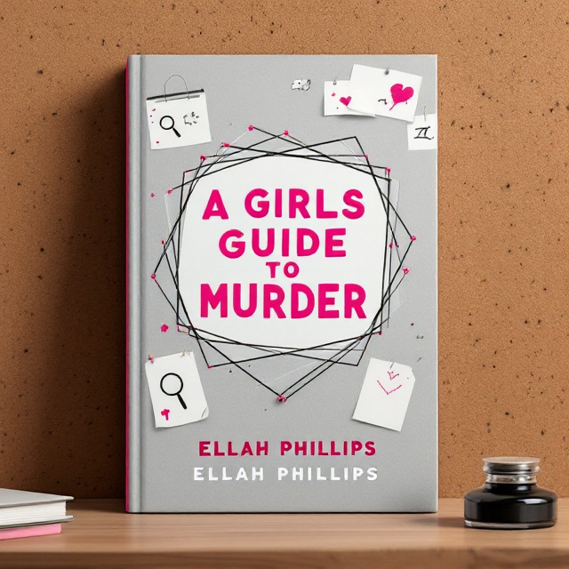 The cover features a collage of string and note-paper pinned against a corkboard. The background is predominantly grey, with elements in pink and white scattered across. There are small illustrations of magnifying glasses and ink splatters. A set of interconnected strings forms a shape at the center, drawing attention.