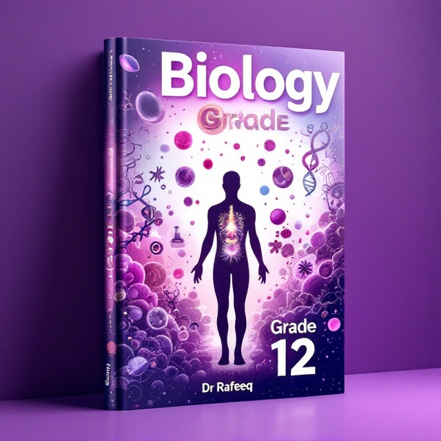 A striking image of an embryo at the top left, transitioning into a vibrant human body silhouette in the center. Surrounding the silhouette are intricate, detailed depictions of a microscope, DNA helix, and blood cells. The background is a gradient of purple leading into white, invoking a sense of depth and scientific wonder. A subtle mosaic of cellular structures can be seen faintly intermixed within the gradient.
