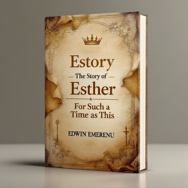 A textured, parchment-like background with an ancient scroll at the center, and biblical motifs subtly included. A crown and scepter are subtly incorporated to symbolize royalty and power.