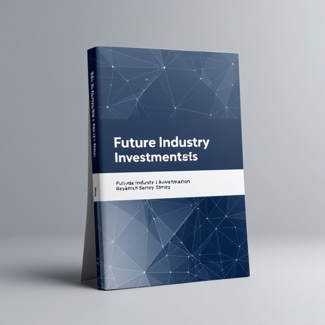 A sleek, minimalist cover with a sophisticated color palette of dark blue and white. An abstract geometric pattern subtly represents interconnectedness and data analysis. The title, "Future Industry Investment Research Series," is prominently displayed in the center.