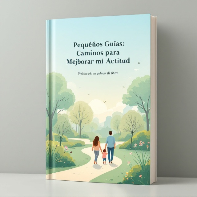 The cover features a serene illustration of a picturesque park where parents and children are depicted walking hand in hand along a curved pathway. The background is a soft, pastel gradient transitioning from light blue at the top to a gentle green at the bottom, creating a calming atmosphere. Subtle elements like trees, birds, and flowers add to the tranquil setting.
