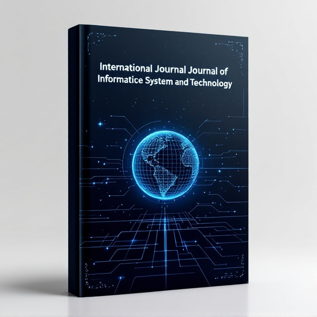 A sleek, high-tech design featuring a dark, starry background, with subtle, glowing grid lines running horizontally and vertically. In the center, a faint holographic globe or network of interconnected nodes to symbolize information systems. The title appears in the center above the globe at a slight perspective angle, with smaller, intricate circuit-like designs filling the corners.