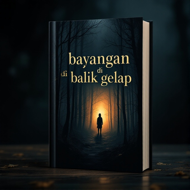 The cover features a dark, shadowy forest with an eerie glow emanating from the background. Silhouettes of trees and a faint outline of a mysterious figure in the distance create a sense of intrigue and suspense.