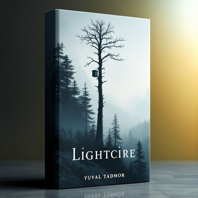 A solitary, tall tree trunk rises from the bottom center of the cover, with intricate details showing it also functions as a siren pole. A small, nearly camouflaged siren box is attached to the tree. To the left, dense, shadowy forest silhouettes fade into an open, serene sky on the right. The blend creates a calm yet eerie atmosphere.