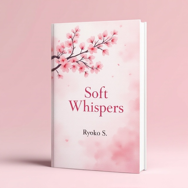 A serene watercolor illustration of a cherry blossom tree branch extends gracefully from the left side, gently curving towards the center. The petals are delicately painted in soft shades of pink, creating a tranquil and calming atmosphere. The background is a subtle wash of pale pink, offering a gentle contrast to accentuate the cherry blossoms.