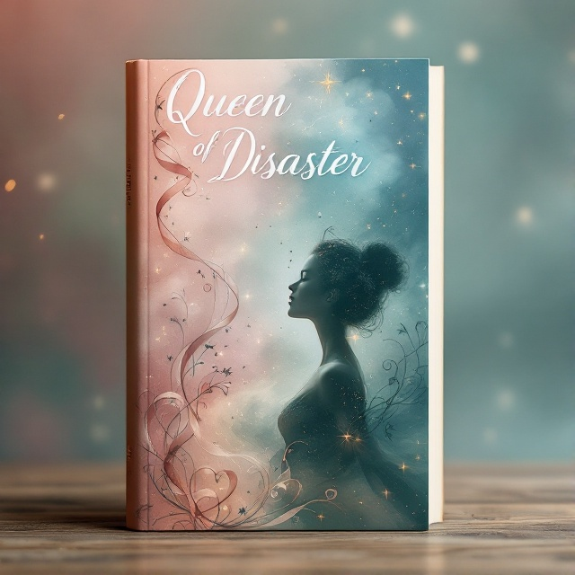 The cover features an ethereal ballet dancer poised in an elegant arabesque on the left side, surrounded by swirling ribbons and delicate glittering stars. On the right, a subtle sketch of a vintage box fades into the background, as if shrouded in mist. The background blends a soft, romantic pink with deeper blues and greens, suggesting the merging of two distinct worlds.
