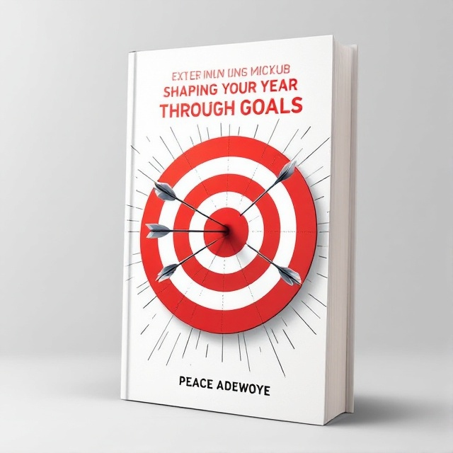 The cover has a bold red and white color scheme. A large bullseye target takes up the center, with arrows hitting the center of the target. The background is white with subtle grey lines radiating out from the bullseye, symbolizing focus and direction.