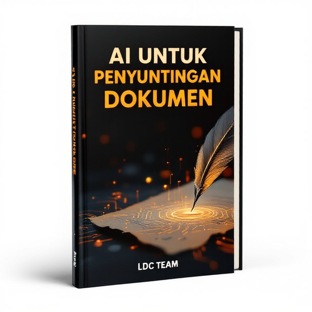 A quill dipped in ink is writing on a parchment in the center of the cover, with an AI circuit pattern subtly embedded in the parchment background. The quill and ink have subtle glowing orange accents while the rest of the scene is set against a deep black background.