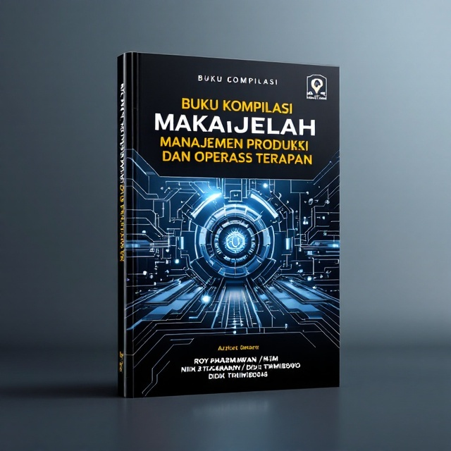 A bold, high-tech background with sleek, modern geometric patterns in shades of blue and silver, representing innovation and precision in science and technology. In the center, there is a strong, iconic symbol of machinery or a production line subtly blended into the background. The upper part features the title prominently in contrasting colors. The bottom section highlights the authors' names, ensuring clarity and prominence.