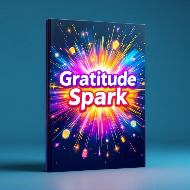 The cover features an electric explosion of vivid colors comprising electric yellow, hot pink, and cobalt blue. Sparks and fireworks burst from the center, illuminating the entire design. Floating lightbulbs hover around the title, symbolizing moments of inspiration and positivity. A dynamic background gradient transitions from deep blue in the bottom to bright yellow at the top, enhancing the energetic vibe.