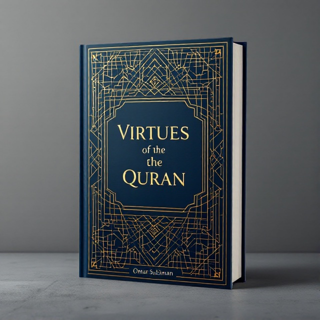 The cover features a sleek, minimalistic design with two main tones deep navy blue and gold. In the center, a modern geometric pattern inspired by Islamic art frames the book title. Gold accents highlight the geometric pattern, giving it a captivating shimmer. The author's name, Omar Suleiman, is placed at the bottom in a smaller font.