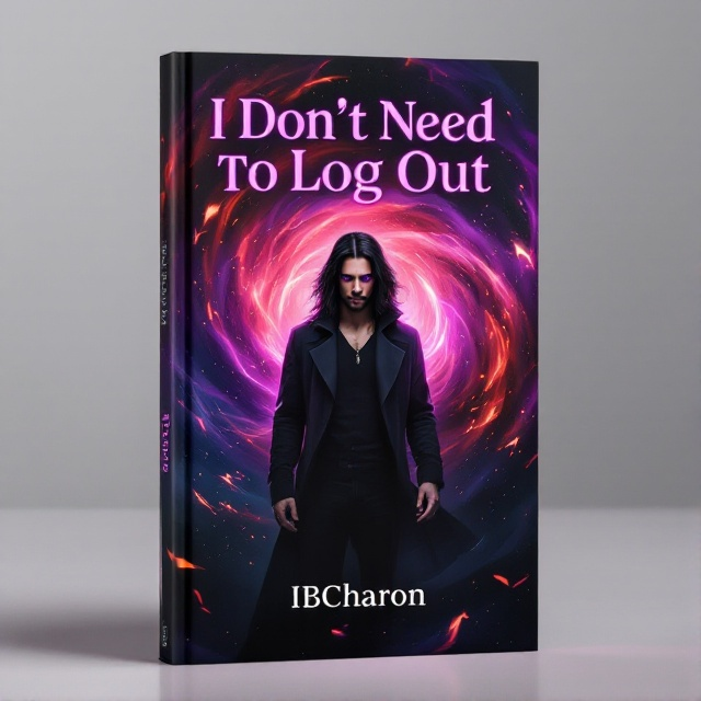 The cover features a mysterious man with black hair and vibrant purple eyes standing in the center. Fiery orange and dark purple swirls surround him, merging into an epic background that hints at otherworldly powers. The atmosphere is intense and dramatic, with a sense of looming adventure.