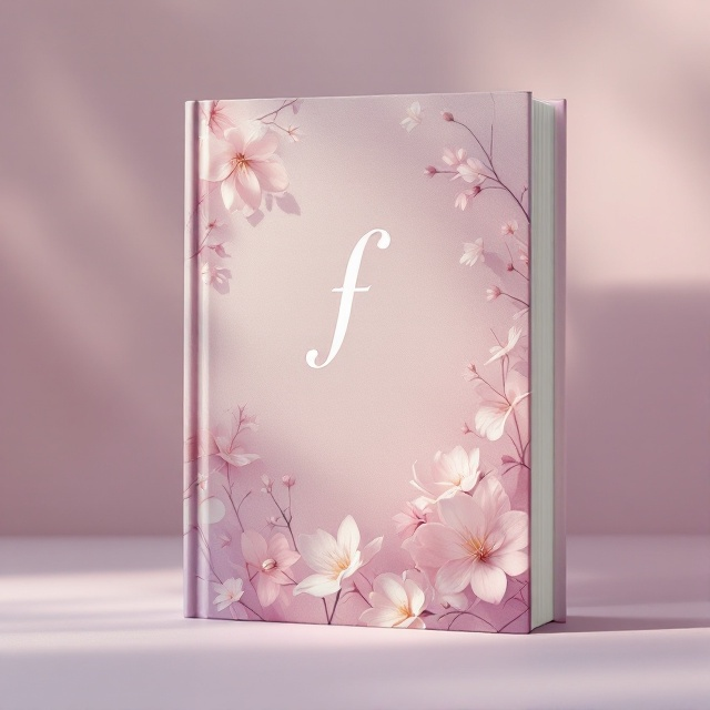 The cover presents a close-up of a woman's serene face with soft lighting creating subtle shadows, surrounded by a delicate floral pattern. The background has a gradient pale pink to lavender, giving a soothing and warm look. The floral pattern creates an impression of focus on emotions and inner thoughts.