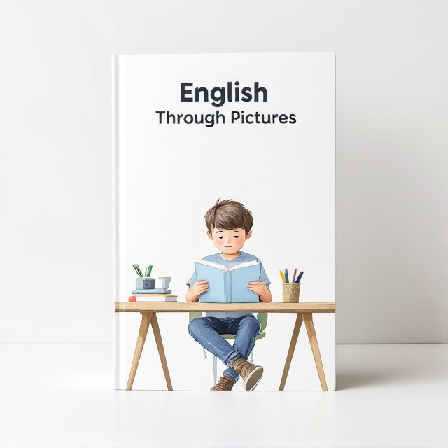 A simple illustration featuring a boy seated at a desk, deeply engrossed in a book, set against a white background. The illustration is minimalistic, using soft lines to capture the calm and focused expression of the boy. The desk is adorned with a few colorful stationery items to add slight, pleasing accents without disrupting the overall simplicity.
