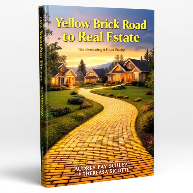 A picturesque scene with a prominent yellow brick road winding through a lush landscape, leading towards charming, warmly lit houses nestled in the background. The brick road is wide and expansive at the foreground, gradually narrowing as it progresses towards the inviting homes, symbolizing the journey and destination. The sky is a gentle blend of dusk hues, enhancing a sense of welcome and prosperity.