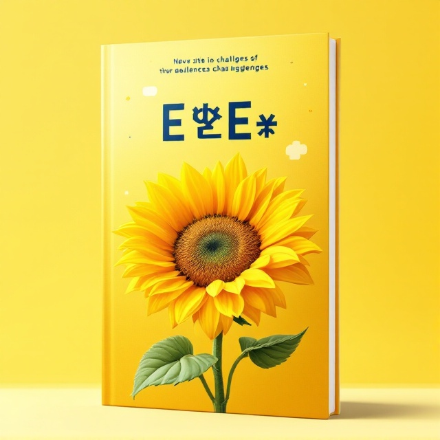 A large and vibrant sunflower blooms from the bottom center of the cover, its petals extending upward toward the title. The background features a gradient transition from a warm golden-yellow at the bottom to a soft, hopeful sky-blue near the top. Small abstract shapes suggesting speech bubbles dot the cover, hinting at communication and conversation amidst challenges.