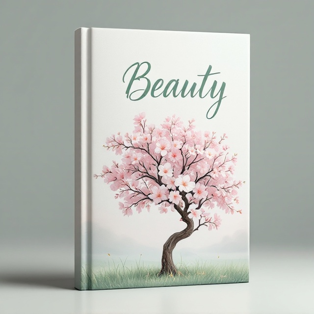 A serene and symbolic cover with a prominent blossom tree in full bloom occupying the central focus. The branches gracefully extend across the top half of the cover, adorned with delicately formed flowers in soft pinks and whites that stand out against a serene sky. The lower part features a subtle background of lush green grass, creating a nurturing and peaceful ambiance, alluding to the beauty and sacredness often associated with nature in spirituality.