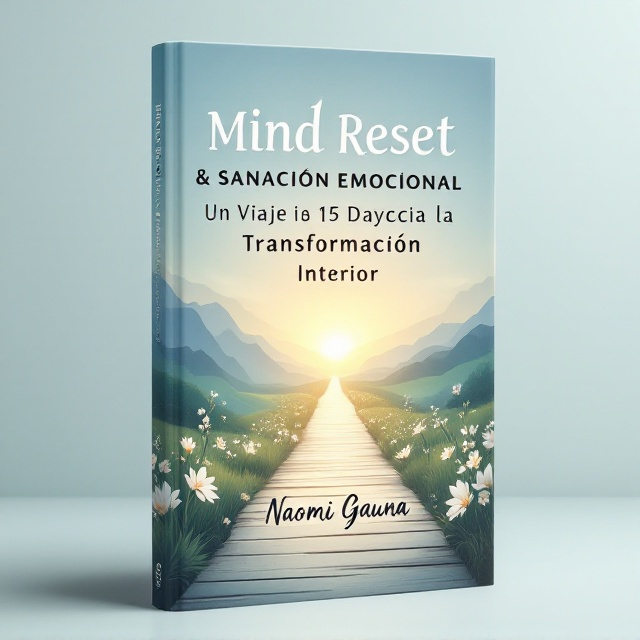 The cover features a serene landscape with a pathway leading towards a glowing horizon, symbolizing a journey of transformation. Soft hues of blues and greens dominate the background, with light golden accents highlighting the horizon. The pathway is flanked by delicate, abstract representations of blossoming flowers, which suggest growth and healing.