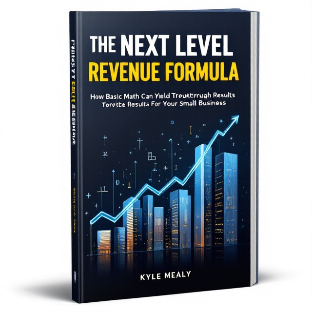 A bold, modern image of an upward-trending graph that transitions into sleek skyscrapers, representing business growth and success. The background is a gradient of dark blues, creating a sense of professionalism and depth. Subtle overlays of mathematical symbols add a hint of the analytical aspect of the book.