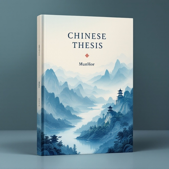 A serene and panoramic depiction of a Chinese landscape, with mountains, rivers, and a pagoda, subtly overlaid with delicate ink brush illustrations of Confucius, Mencius, and Laozi. The figures are placed harmoniously in the scene to signify their philosophical influence, with a soft gradient of blue hues dominating the visual field to evoke a sense of calm and introspection.
