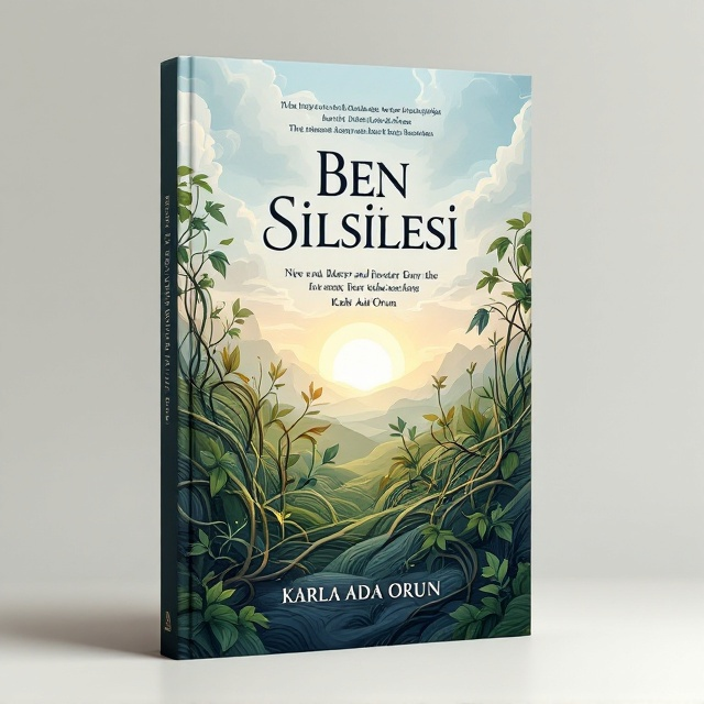 A serene yet dynamic composition featuring an abstract landscape with intertwining vines and leaves, symbolizing hope and desperation among nature. Wispy clouds flow at the top, casting soft, expressive shadows over a distant sun peeking through, reinforcing the theme of hope amid adversity.