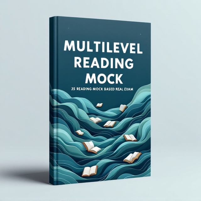 The cover features an abstract, dynamic wave design that flows from the bottom left corner to the upper right, symbolizing progress and achievement. The waves are in various shades of blue and green, intertwining in a sophisticated pattern. In the foreground, there are subtle motifs of open books, gently integrated within the wave patterns to suggest the reading theme.